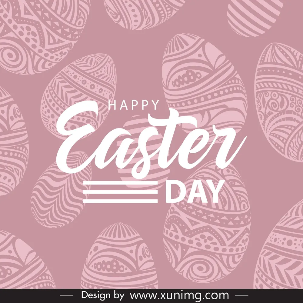 happy easter day backdrop template flat classical eggs decor 