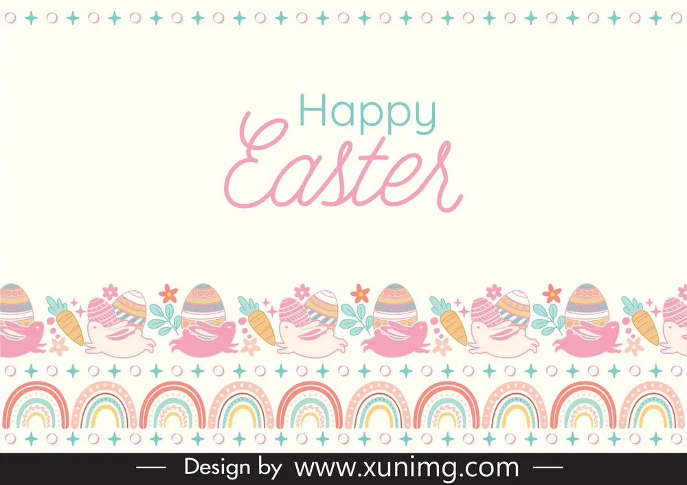 easter day background template elegant flat repeating elements 