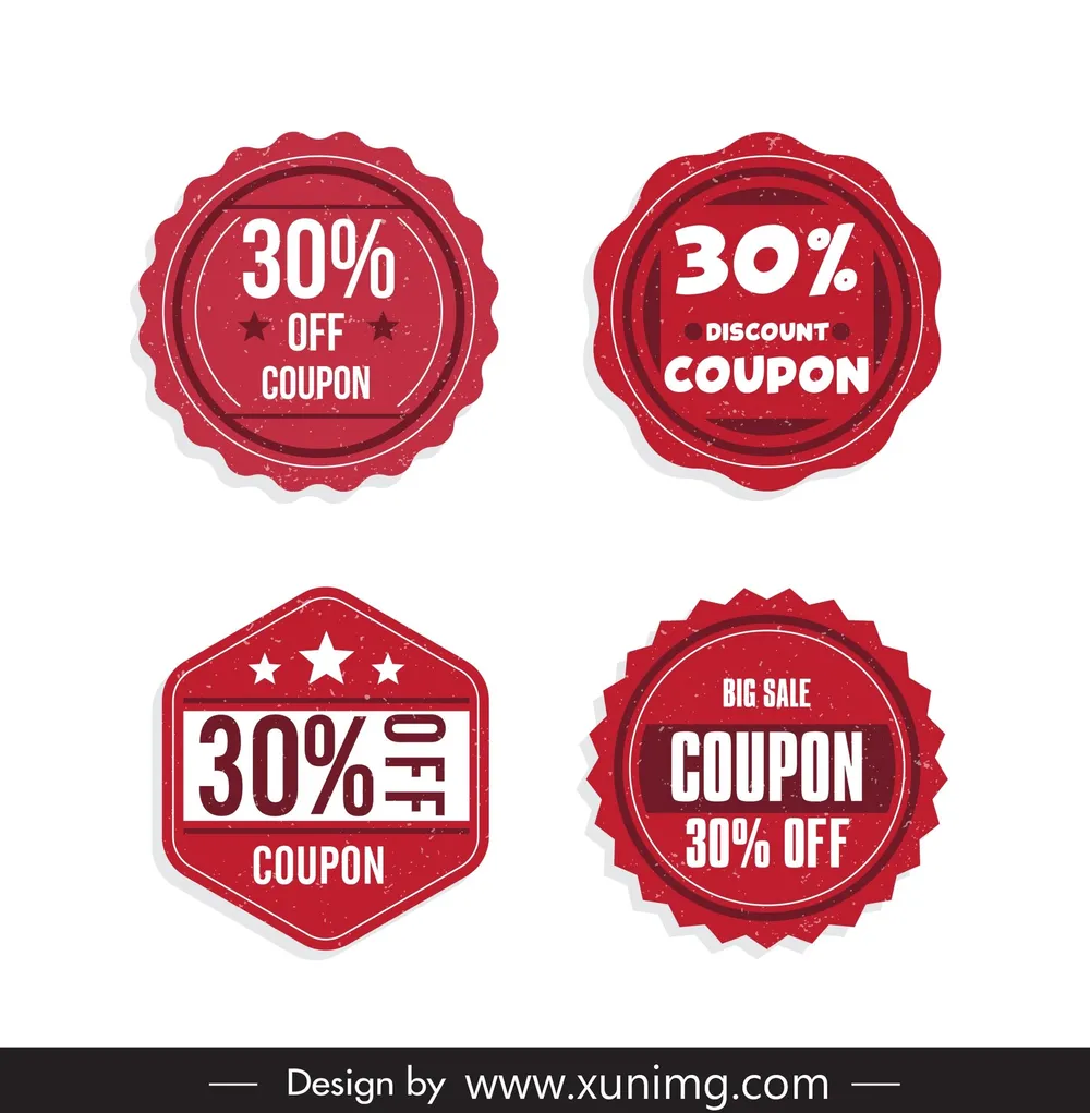 sale stamp templates collection elegant flat geometric shapes 
