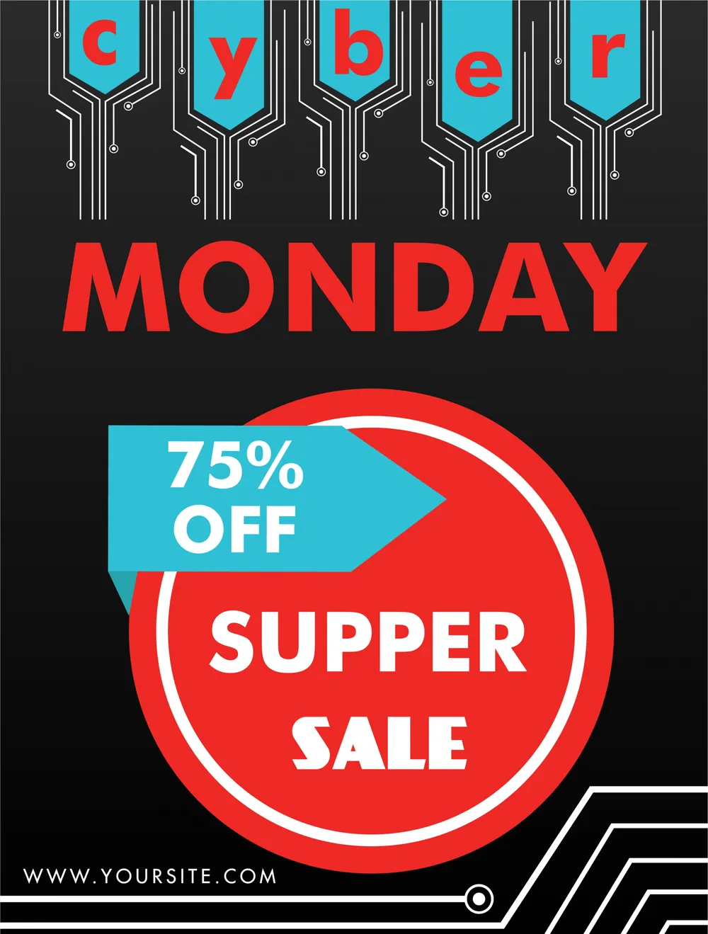 cyber monday sales background technology chip style 