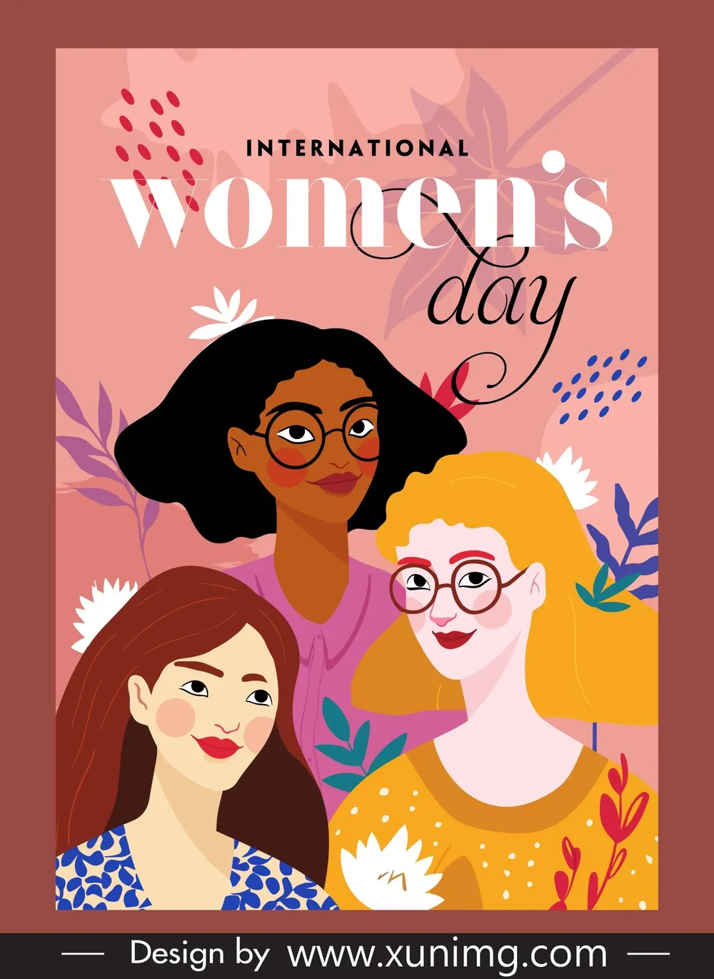 international womens day banner template classic cartoon 