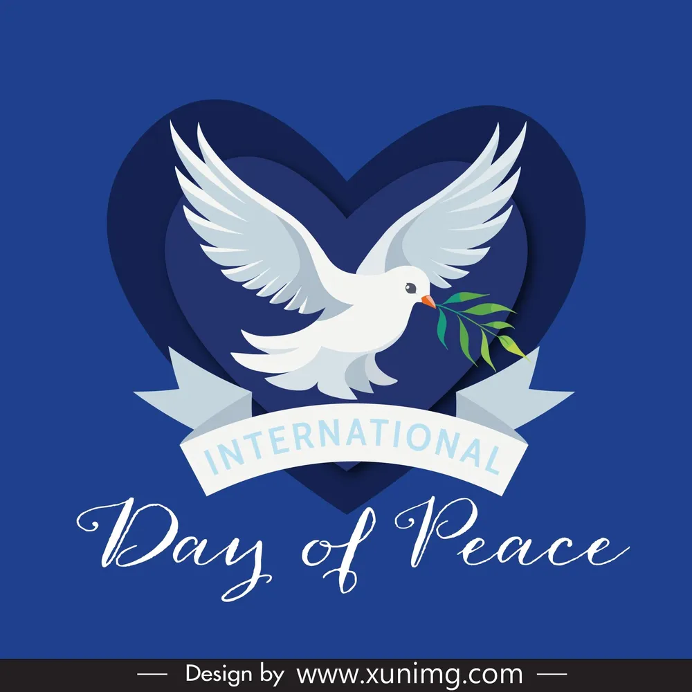 international peace day poster template dynamic pigeon contrast 3d 