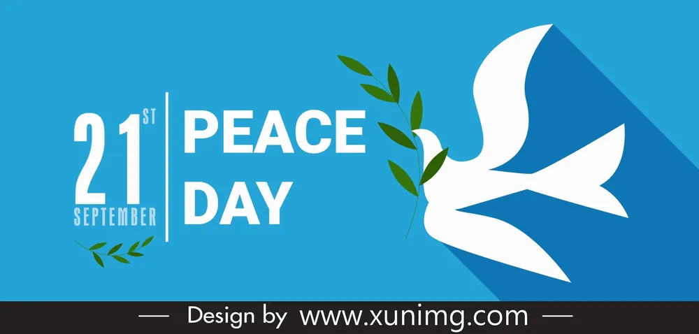 international peace day poster template elegant dynamic flat design 