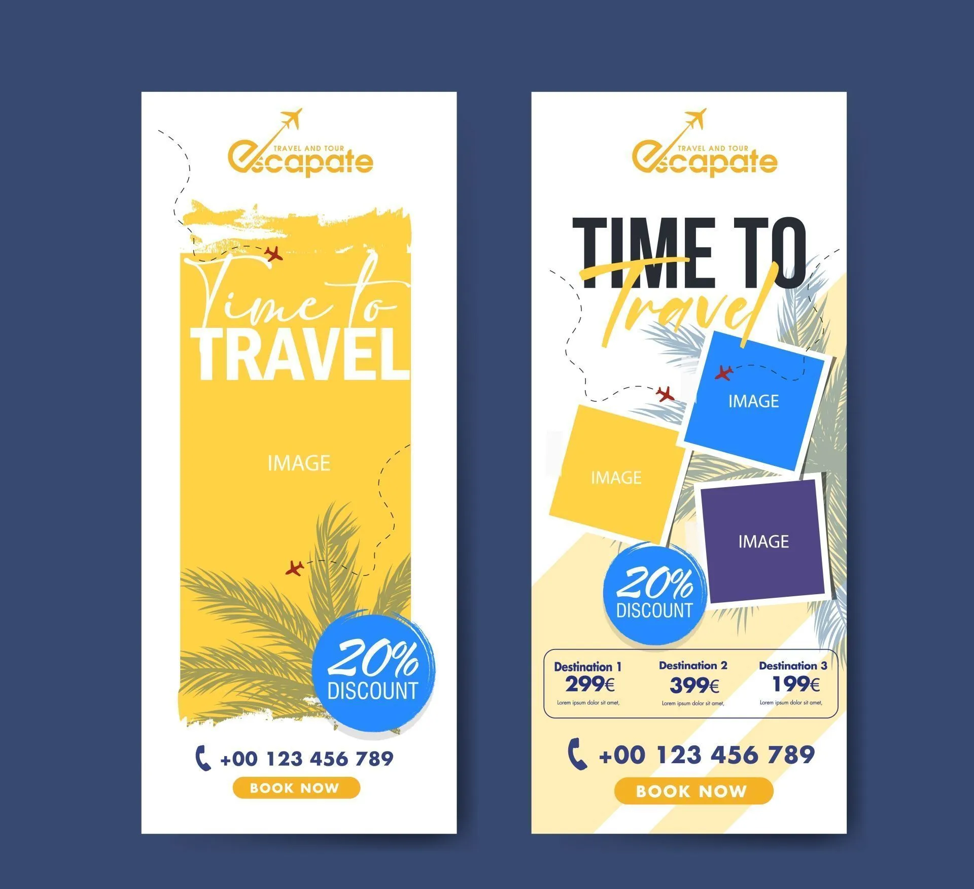 travel roll up banner template classic coconut tree images decor 