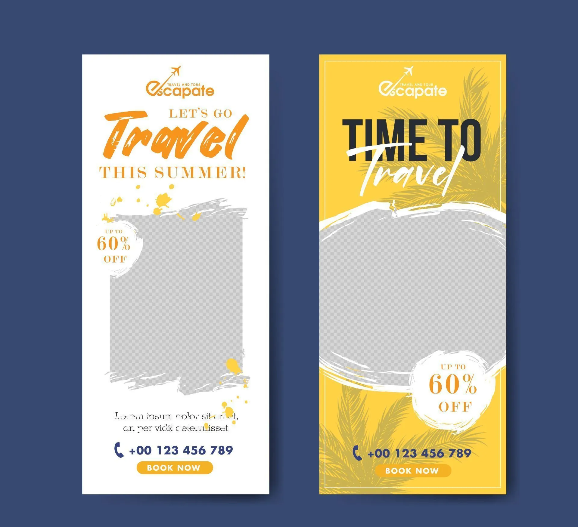 travel roll up banner template checkered coconut tree decor 