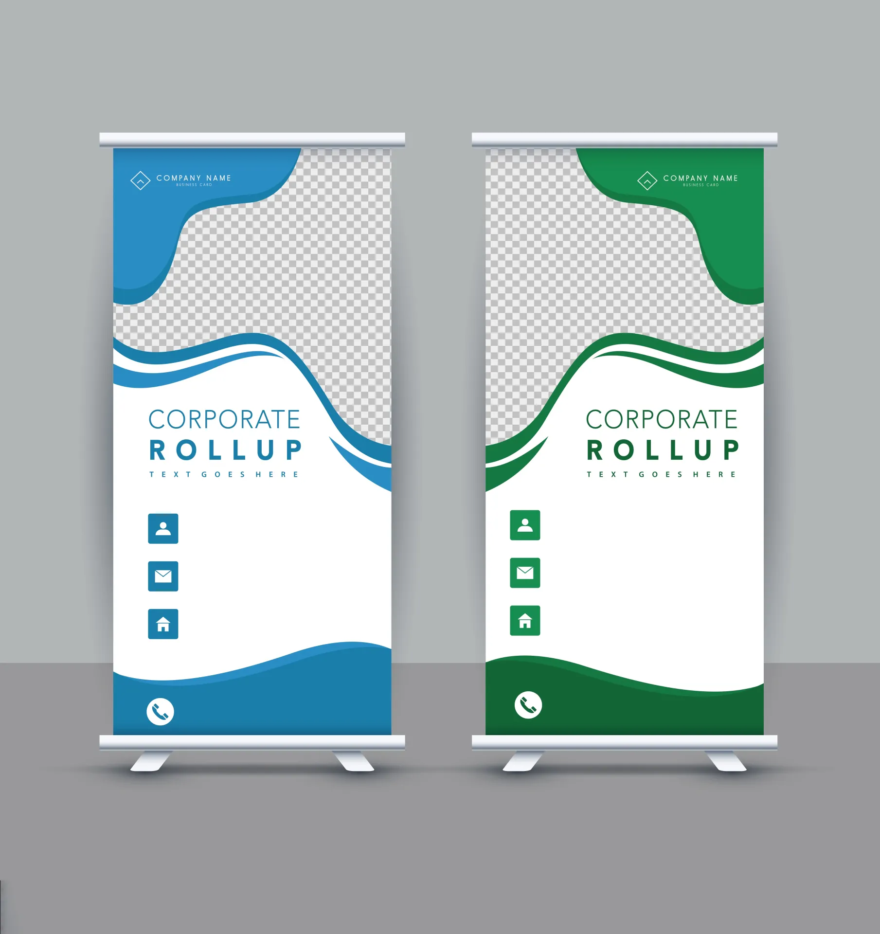 company promotional roll up banner templates elegant checkered curves 