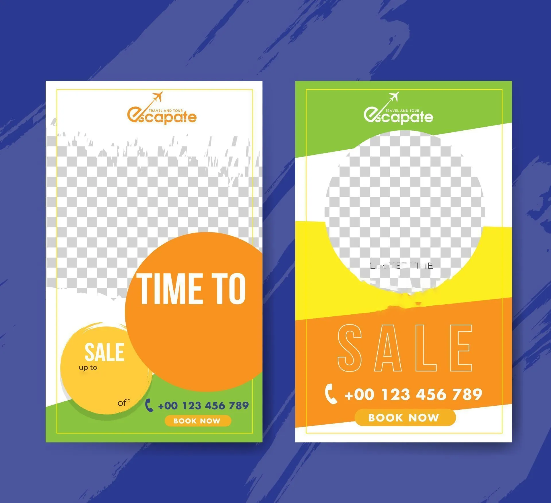 travel roll up banner template modern flat checkered circles 