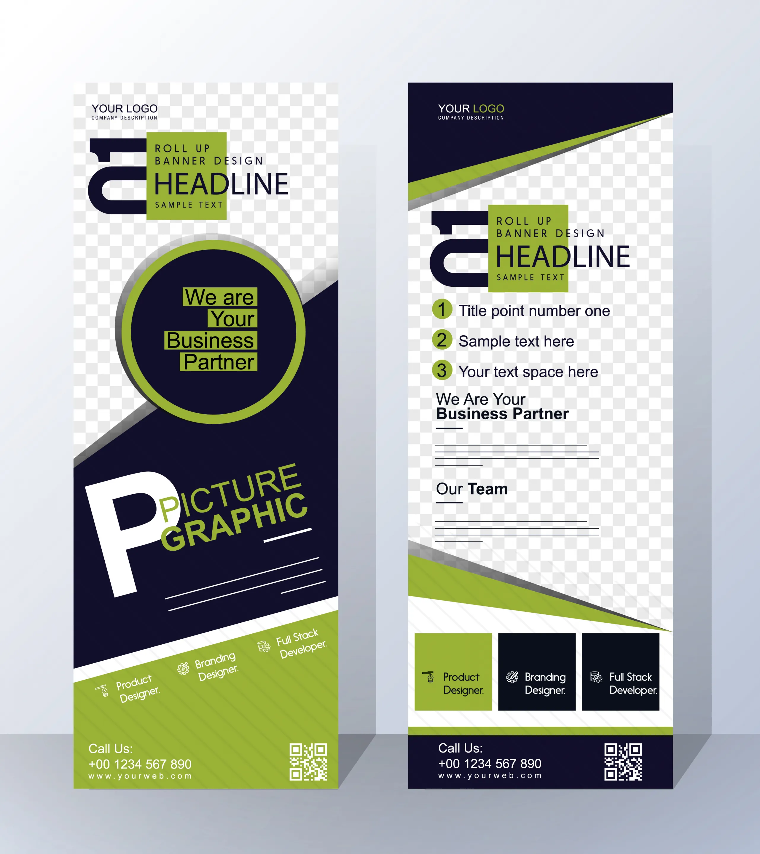 roll up banner templates elegant modern checkered geometric 