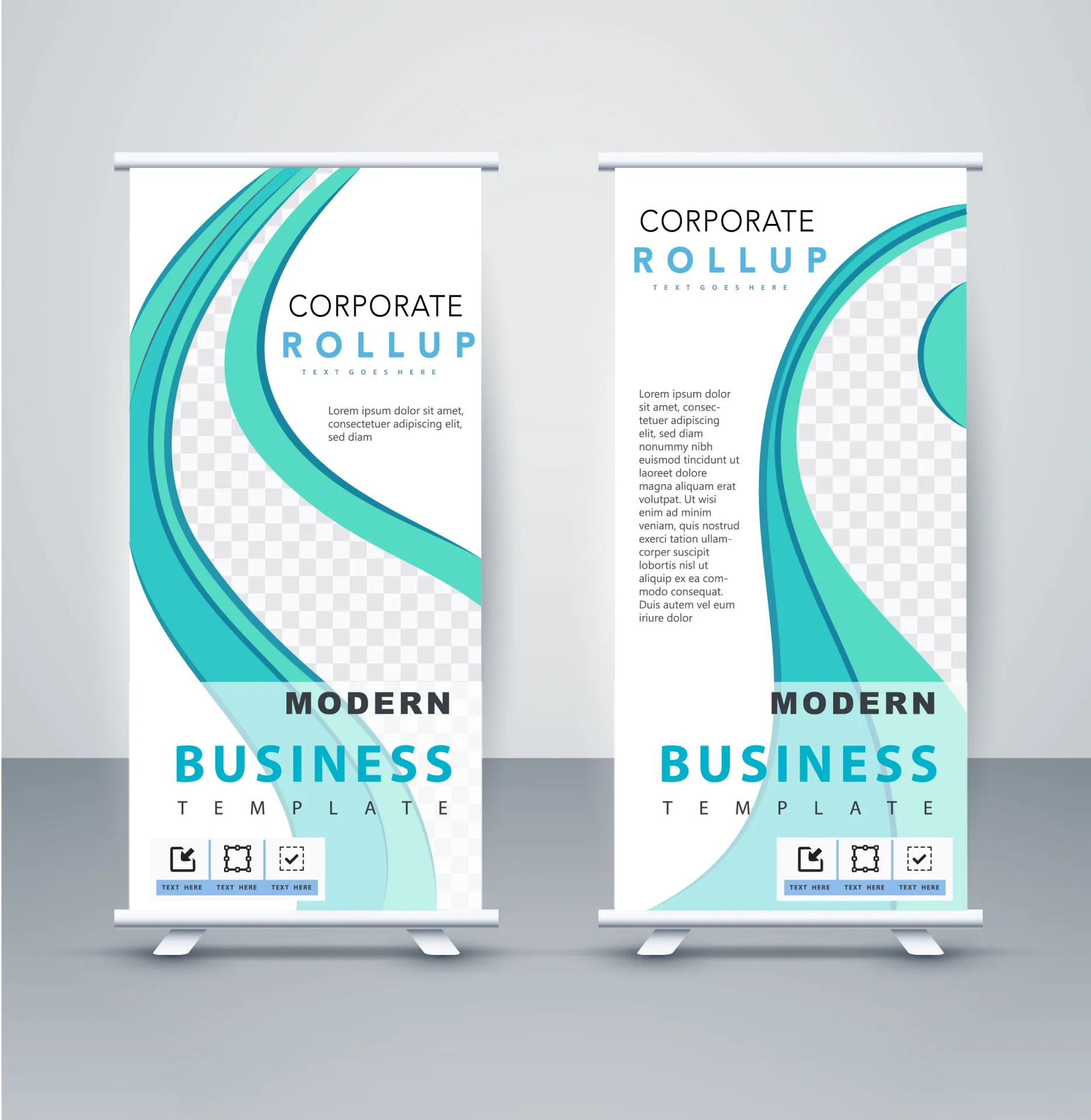 roll up template elegant checkered curves 