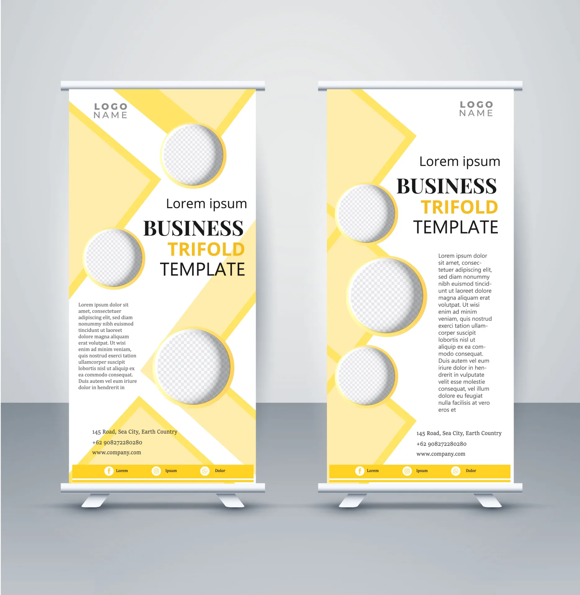 corporate roll up template elegant modern geometry 