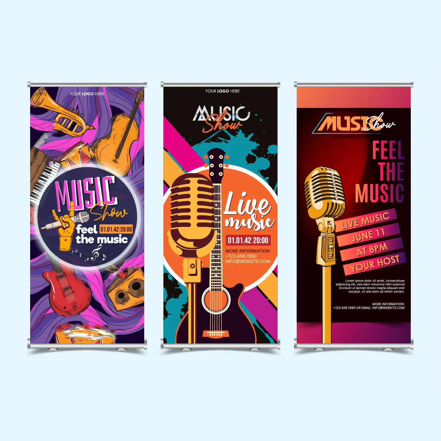 music show banner templates dynamic instruments 