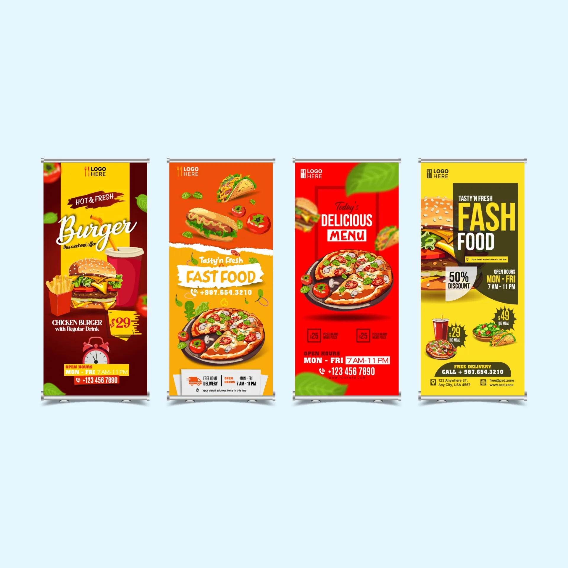 fast food restaurant banner templates elegant standee design 