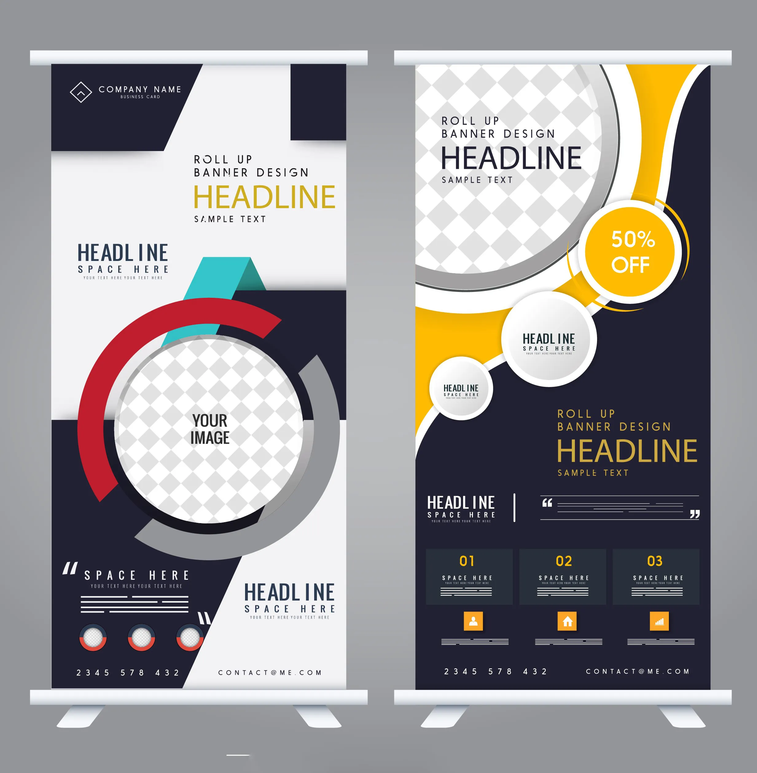corporate banner templates roll up shape modern decor 