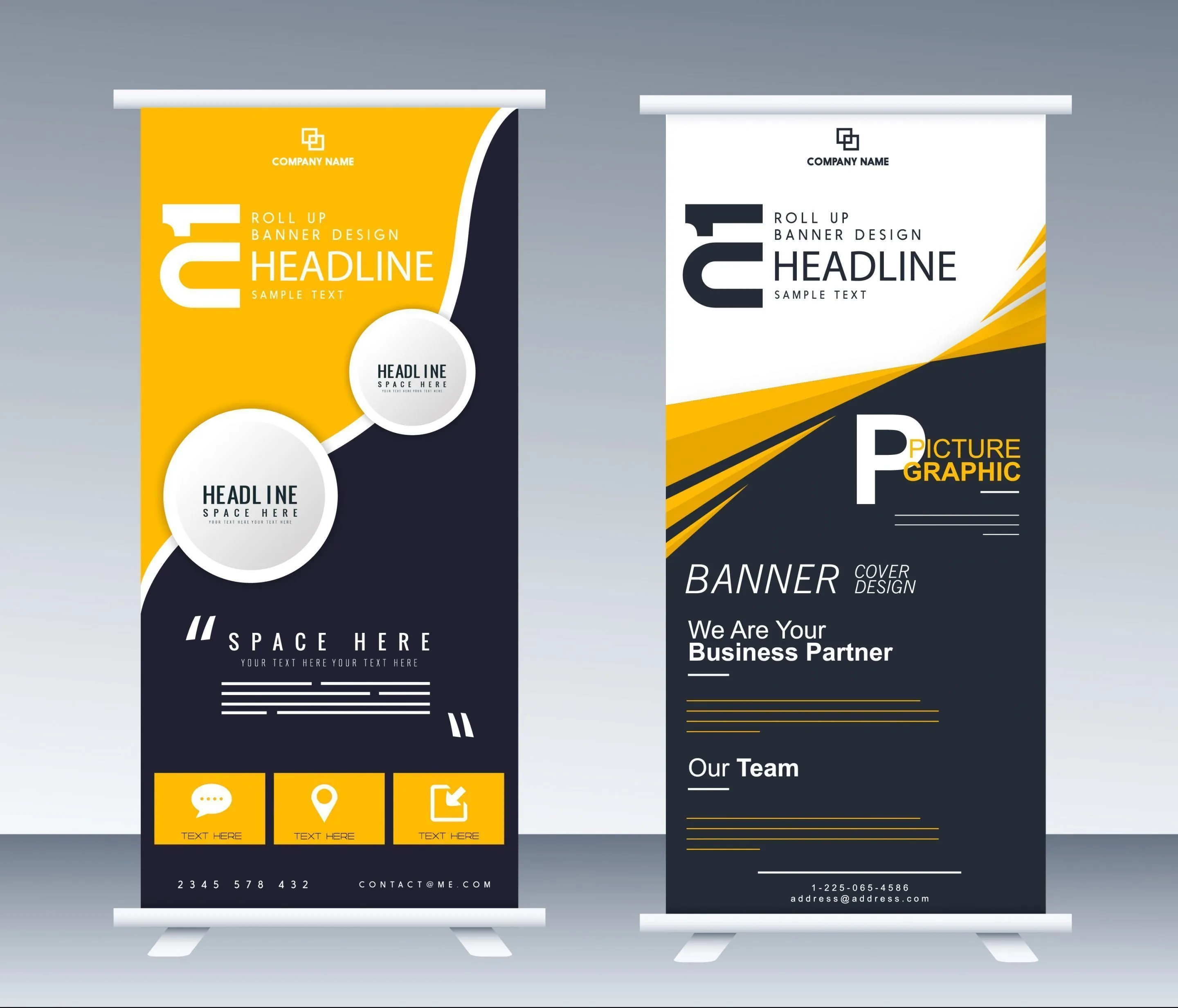 corporate banner templates modern roll up design 
