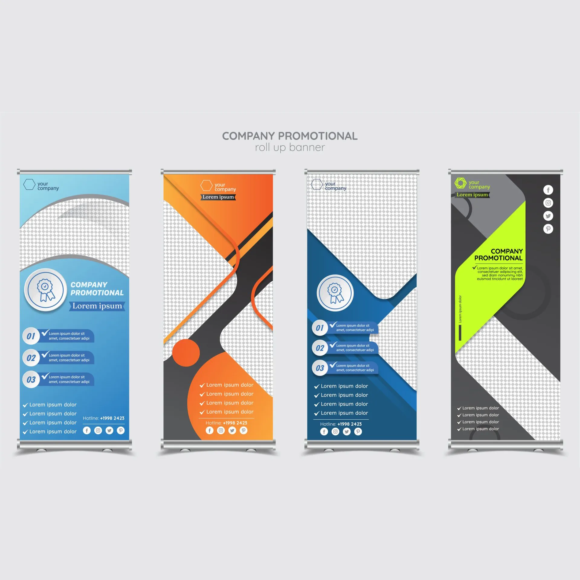 synthetic company roll up banner templates collection modern elegant geometry 