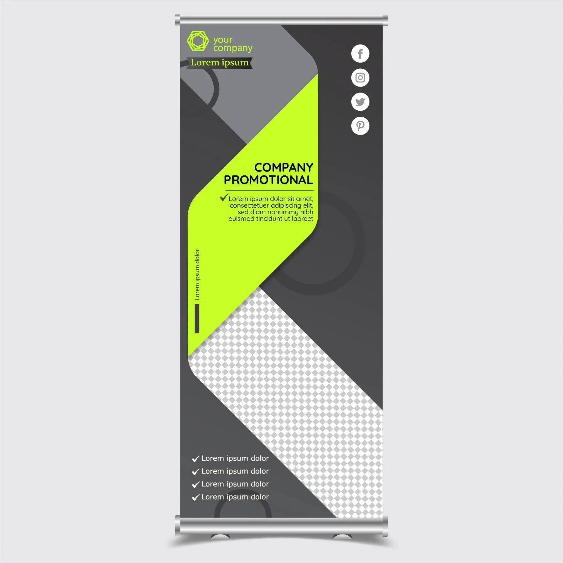 company roll up banner template elegant contrast band 