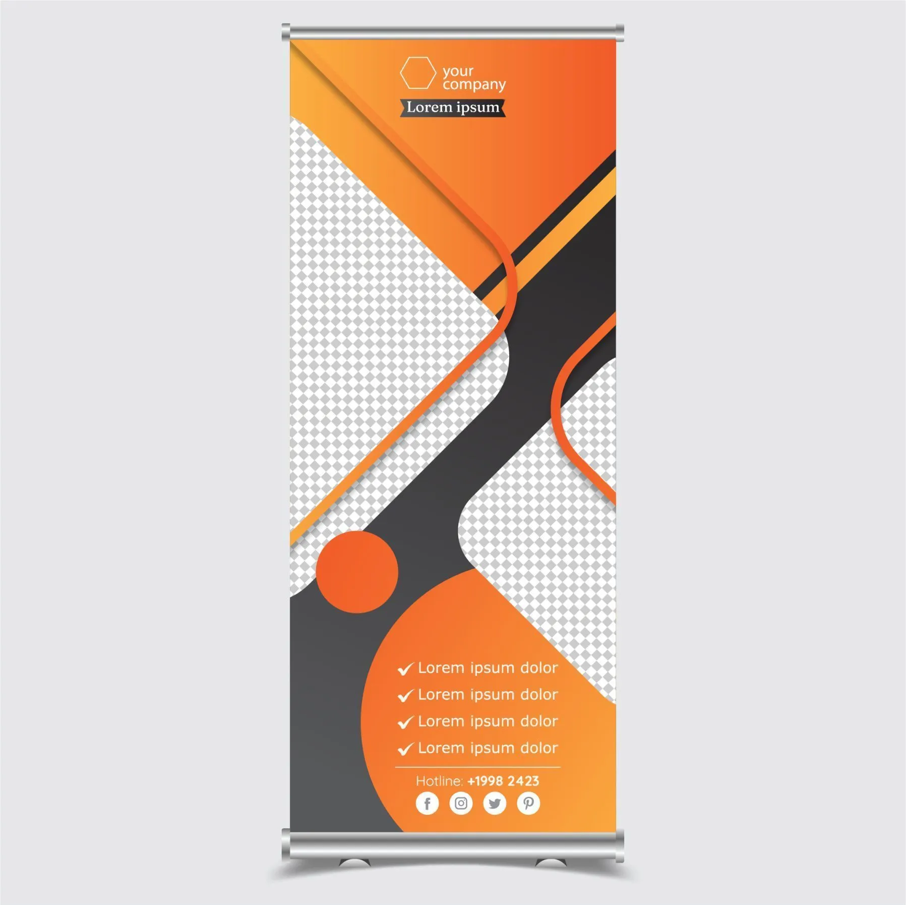 company roll up banner template elegant geometry shapes 