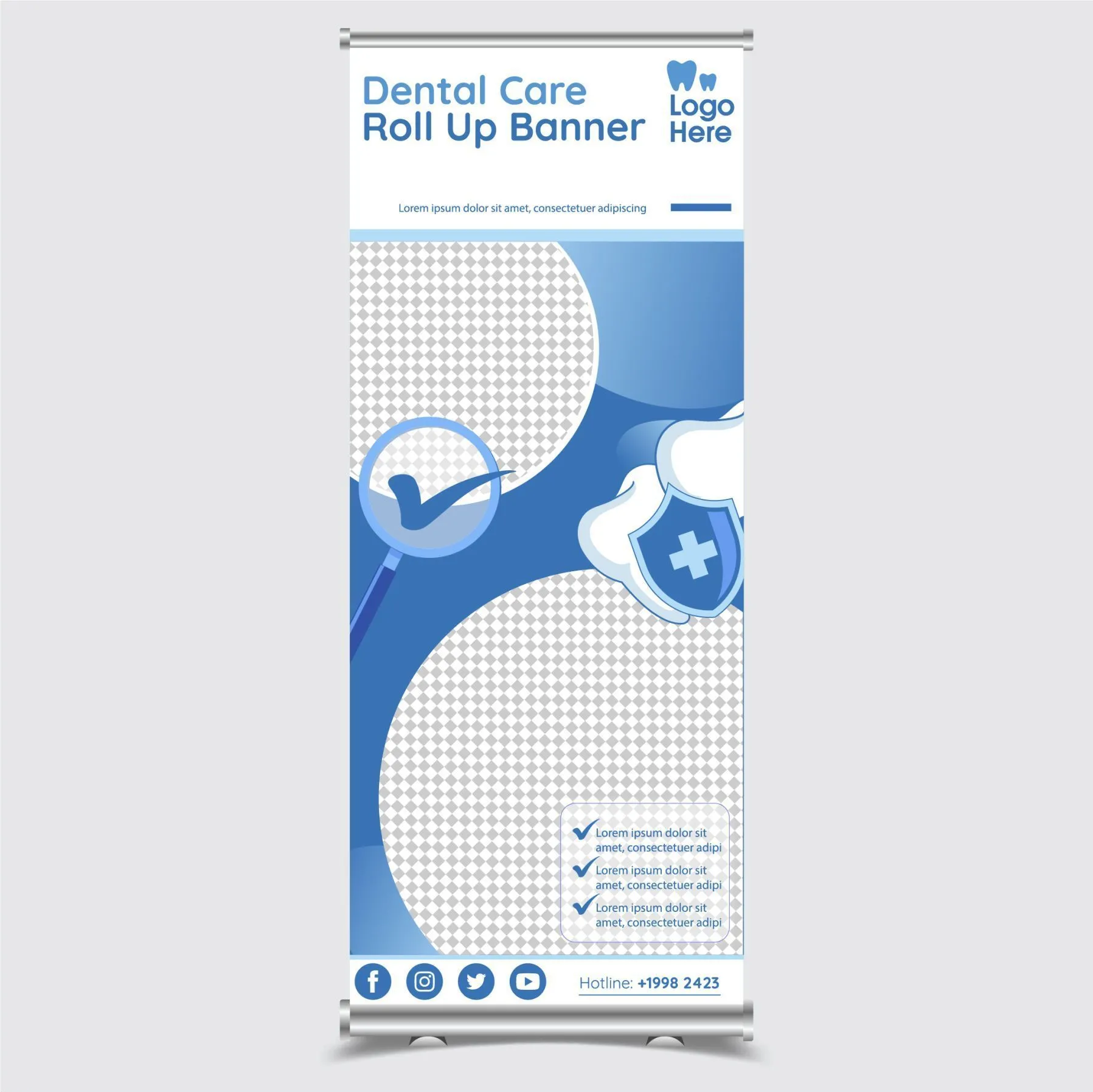 dental roll up banner template elegant design 