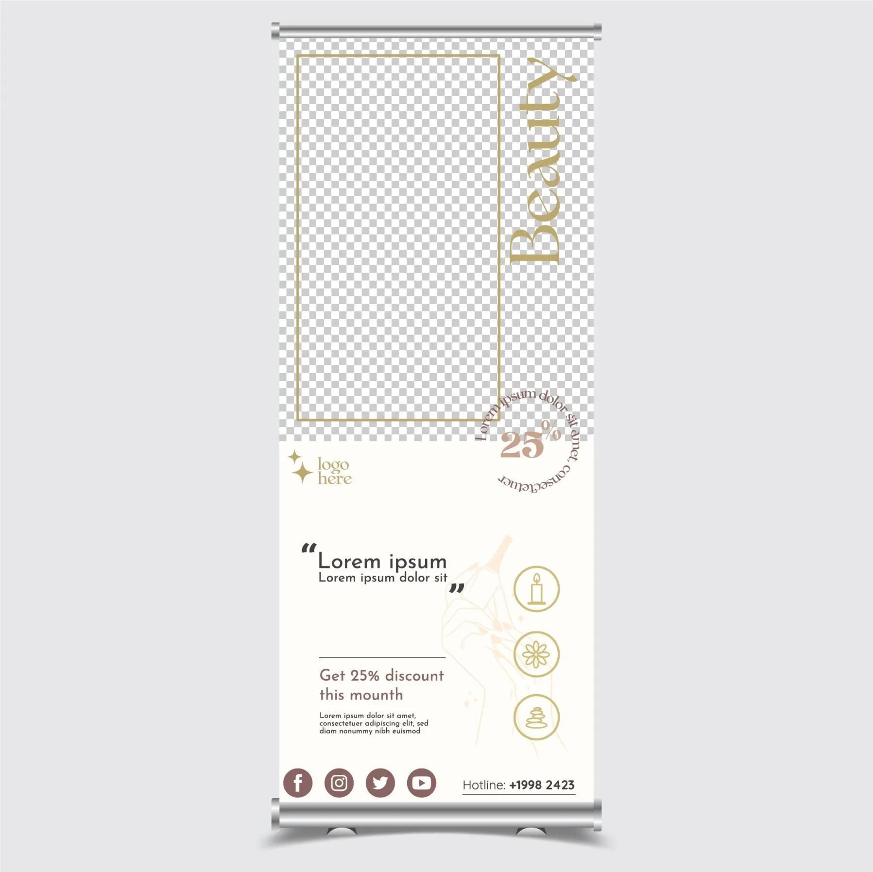 beauty spa roll up banner template geometry checkered decor 