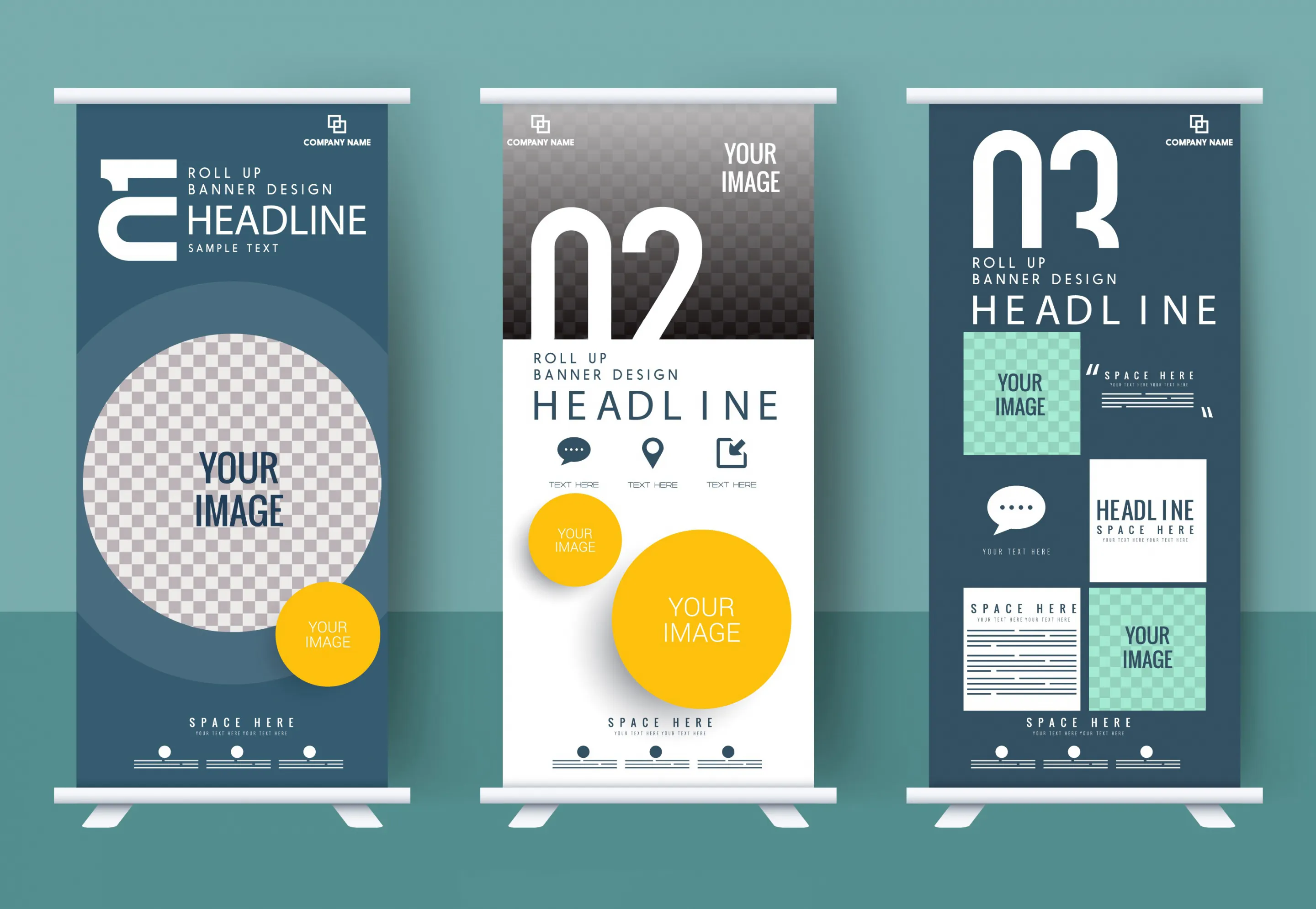 rolled up banner templates modern vertical decor 