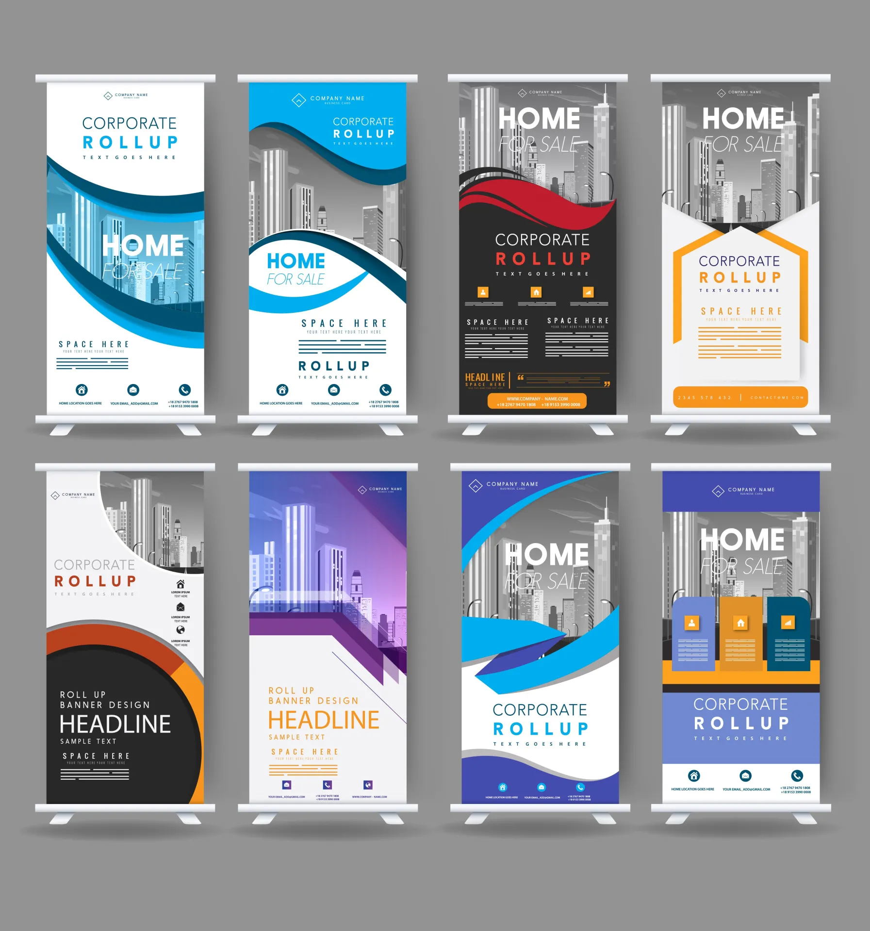 building construction banner templates collection modern roll up 