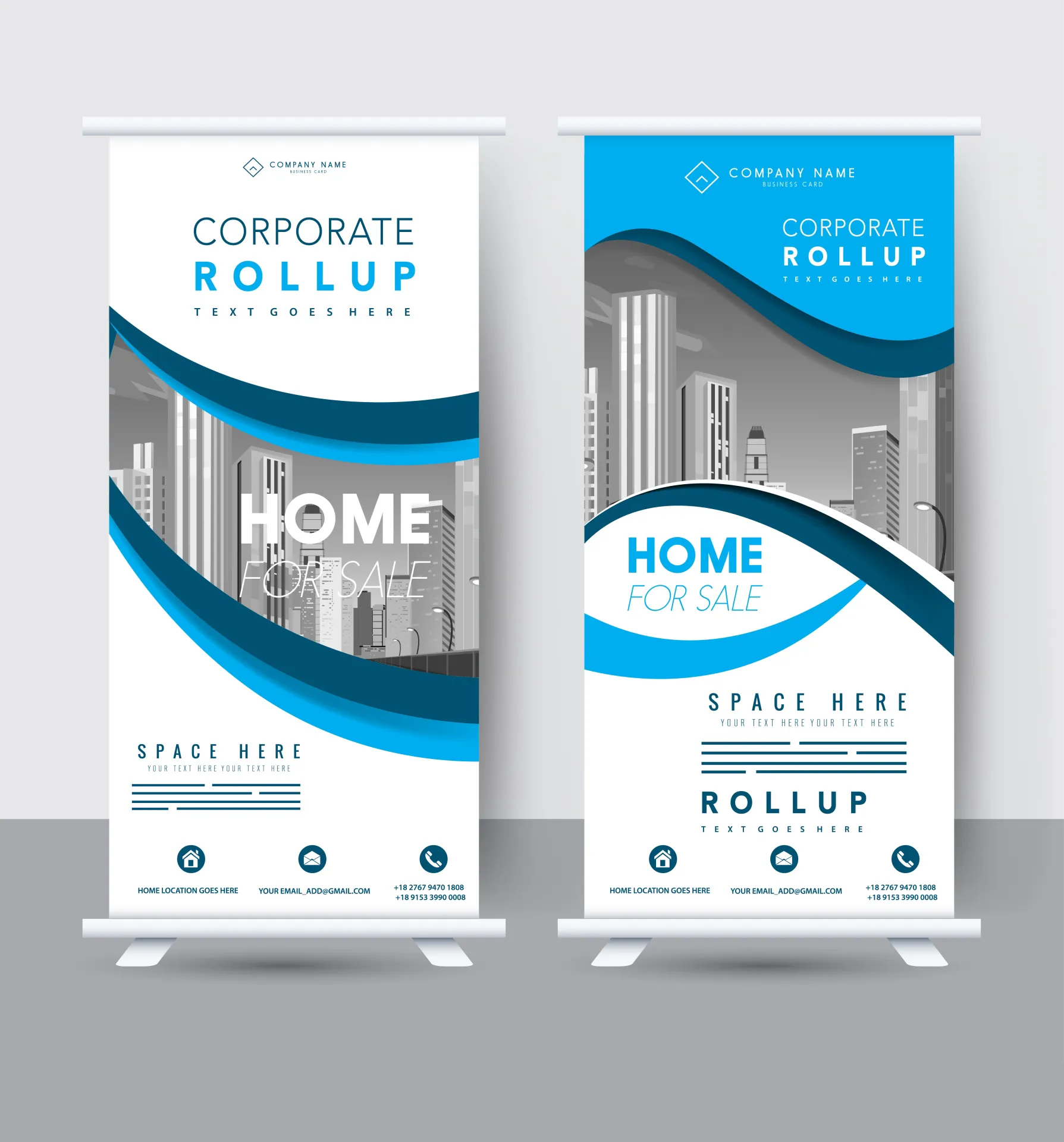 real estate advertising banner template modern vertical roll up 