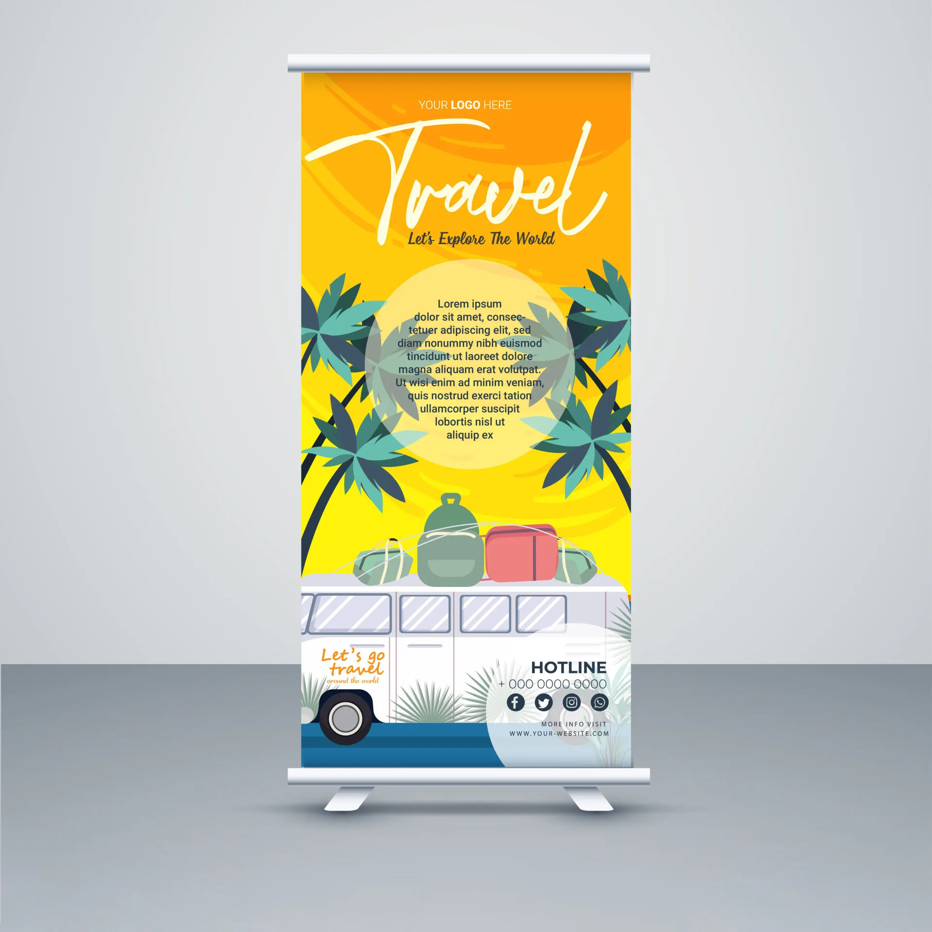 travel advertising banner template classical standee