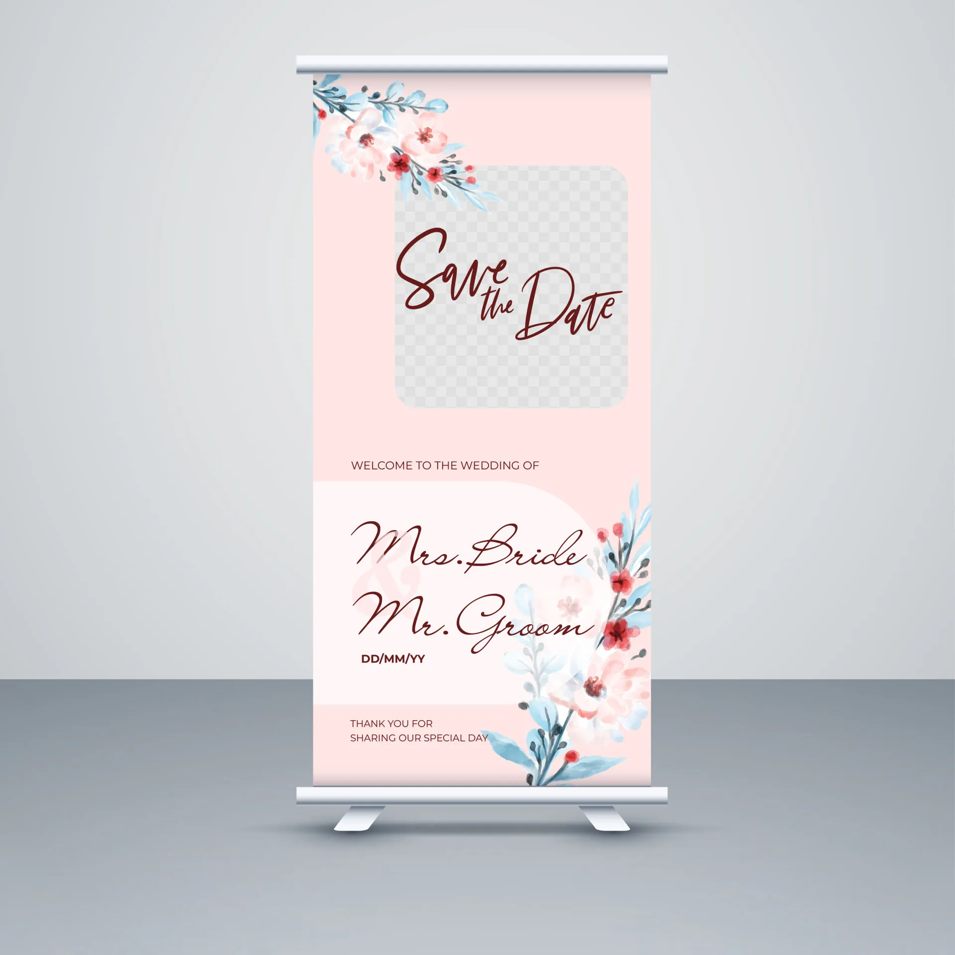 wedding day banner template elegant standee design 