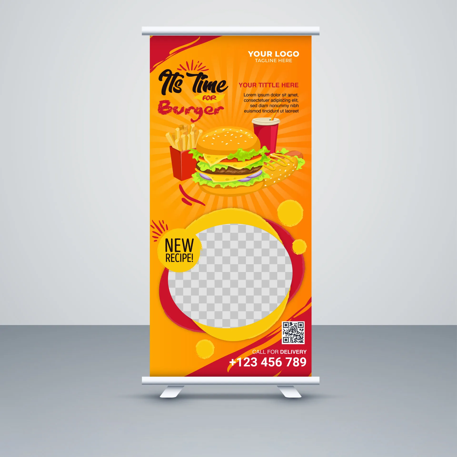fast food restaurant banner template checkered standee 