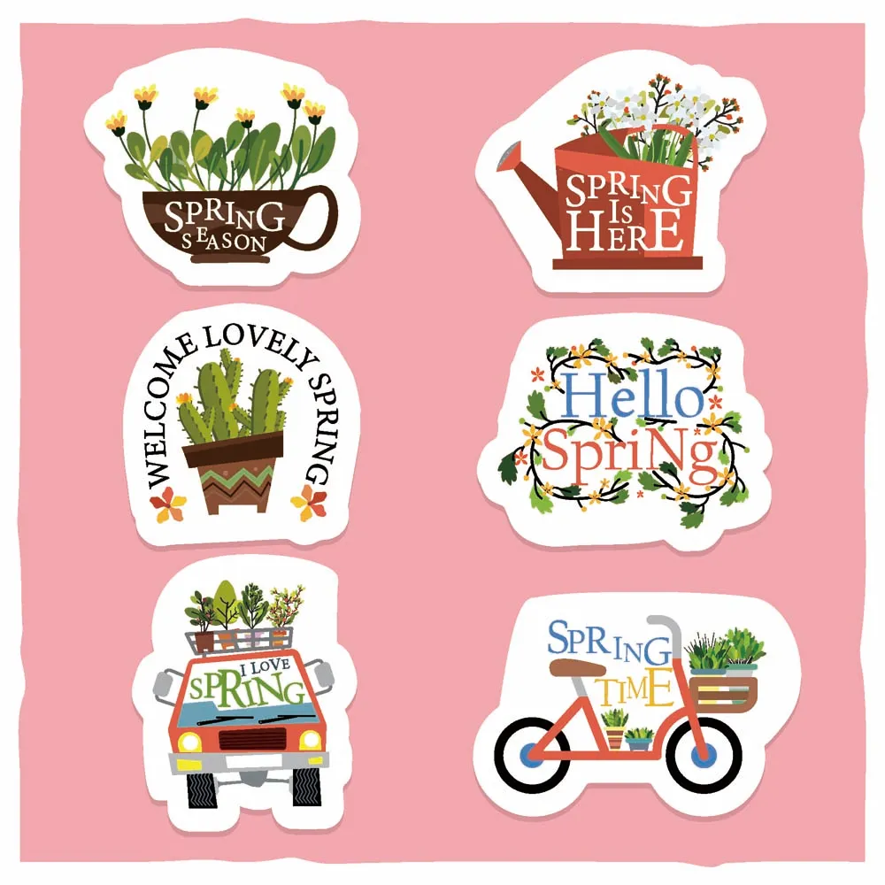 Spring Flower Lable Sticker