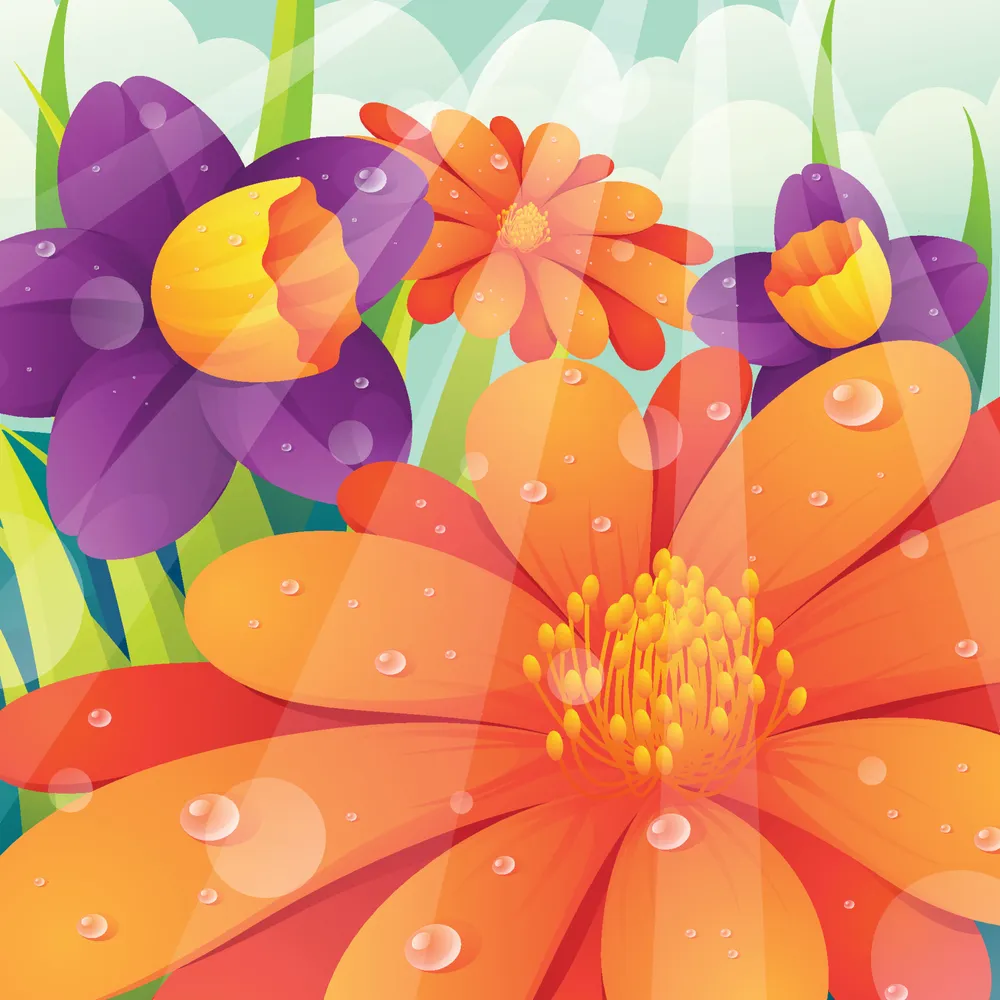 Flower in Spring Shower