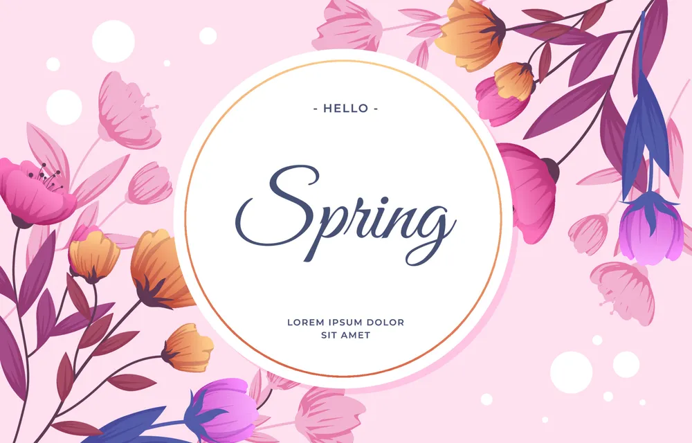 Gradient Spring Flower Illustration