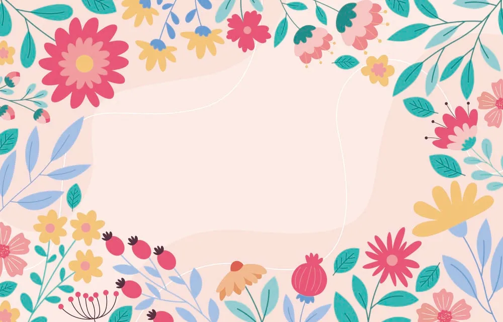 Colorful Blooming Spring Flowers Background