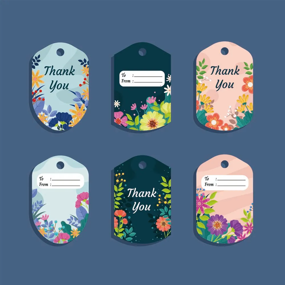 Labels Collection with Flowers Spring