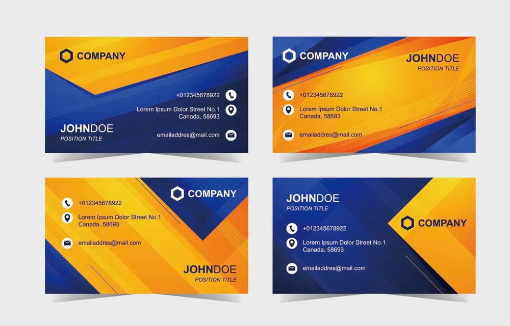 Blue and Yellow Business Card Template