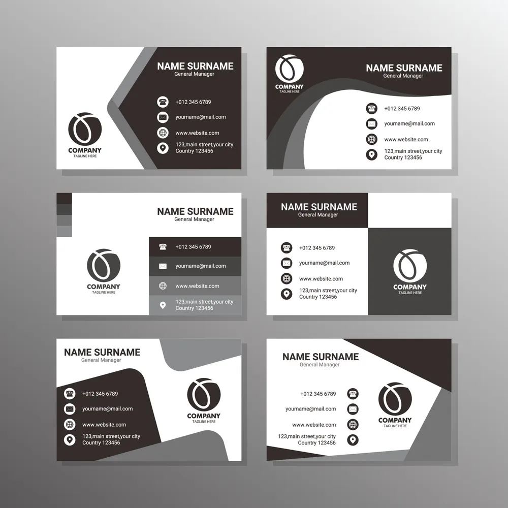 Monochromatic Business Card Collection