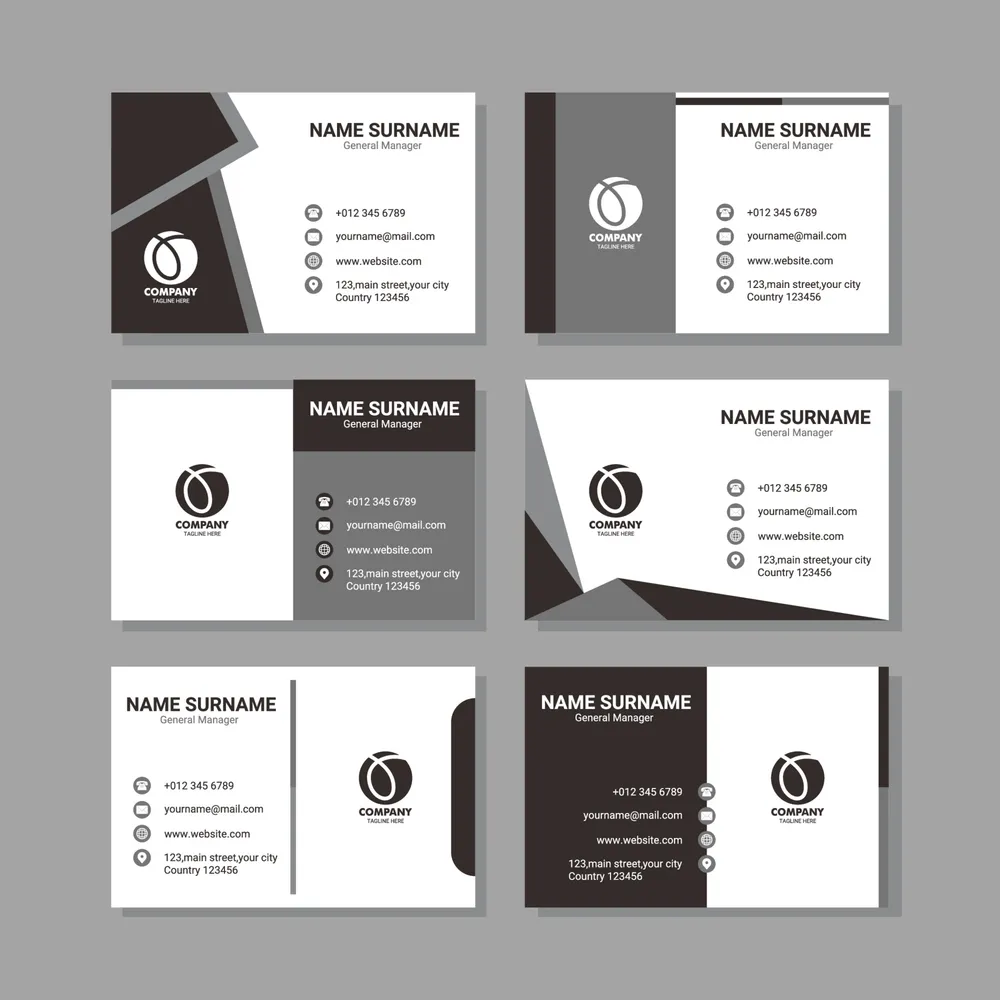 Monochromatic Business Card Template Collection