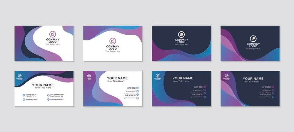 Fluid Wave Gradient Company Business Card Design Template