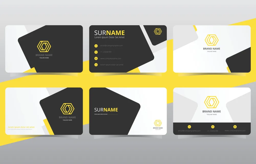 Modern Creative and Clean Yellow Business Card Template