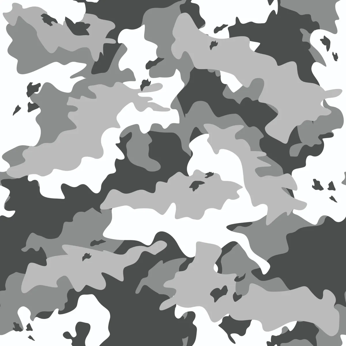 Grey Army Camouflage Seamless Pattern