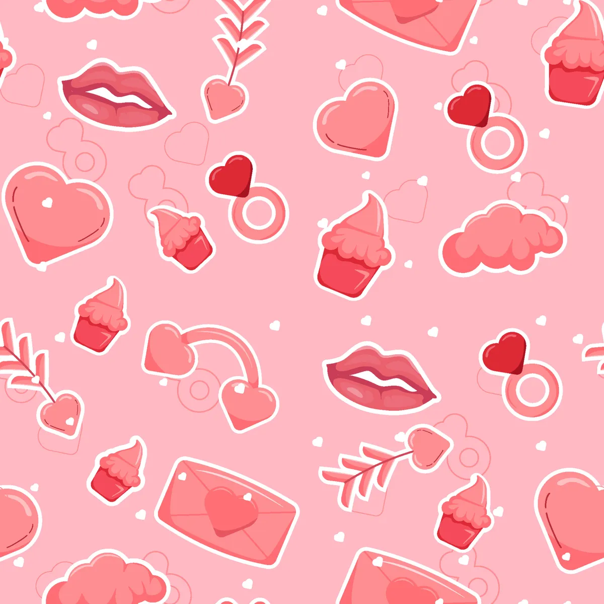 Seamless Pattern of Valentine's Day