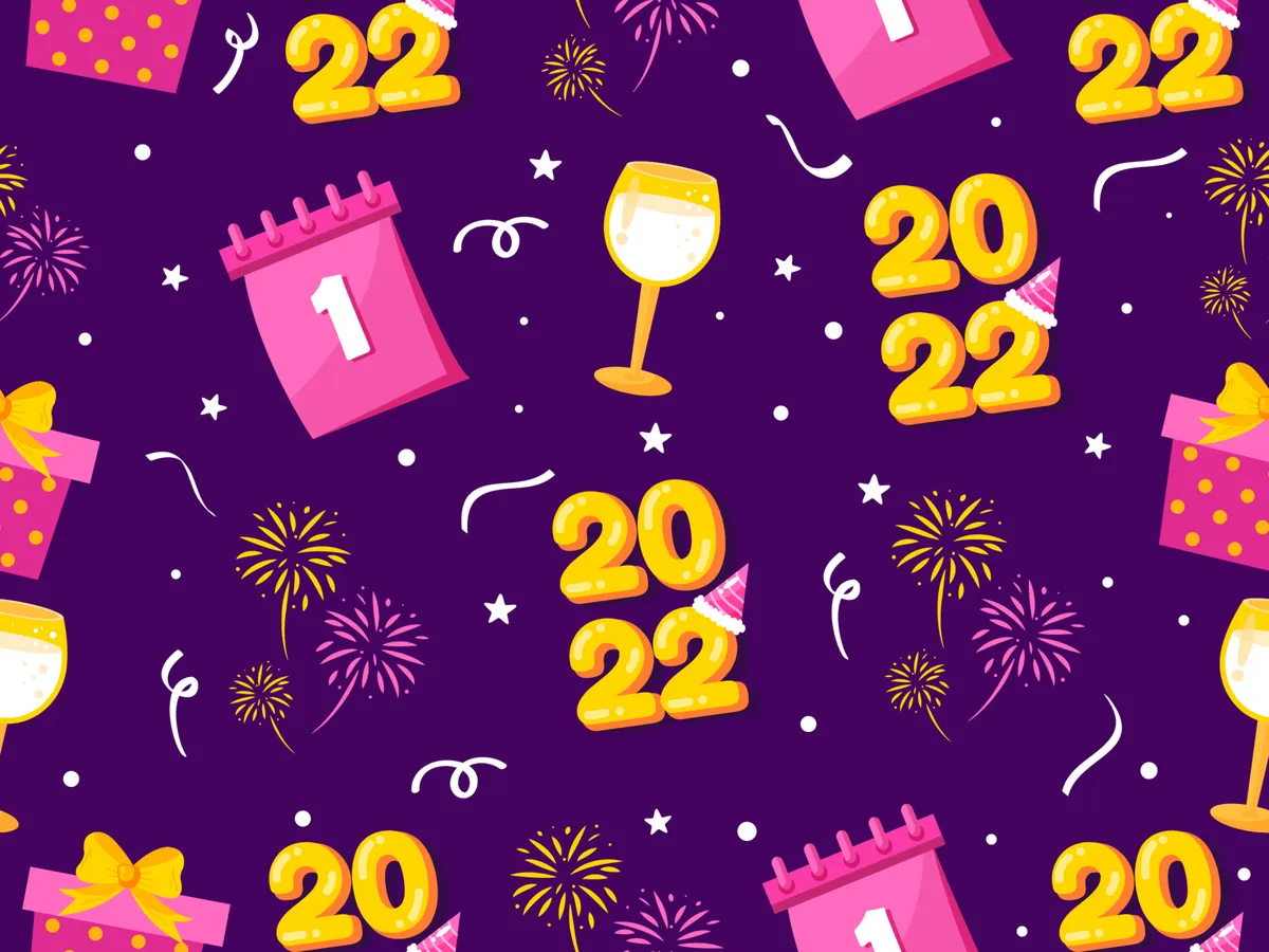 New Year Cheerful Seamless Pattern