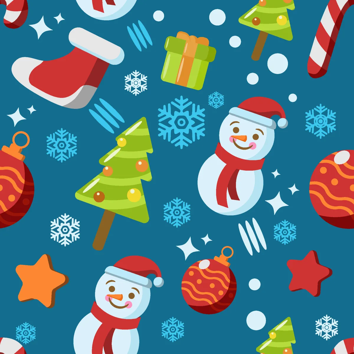 Seamless Pattern with Christmas Elements