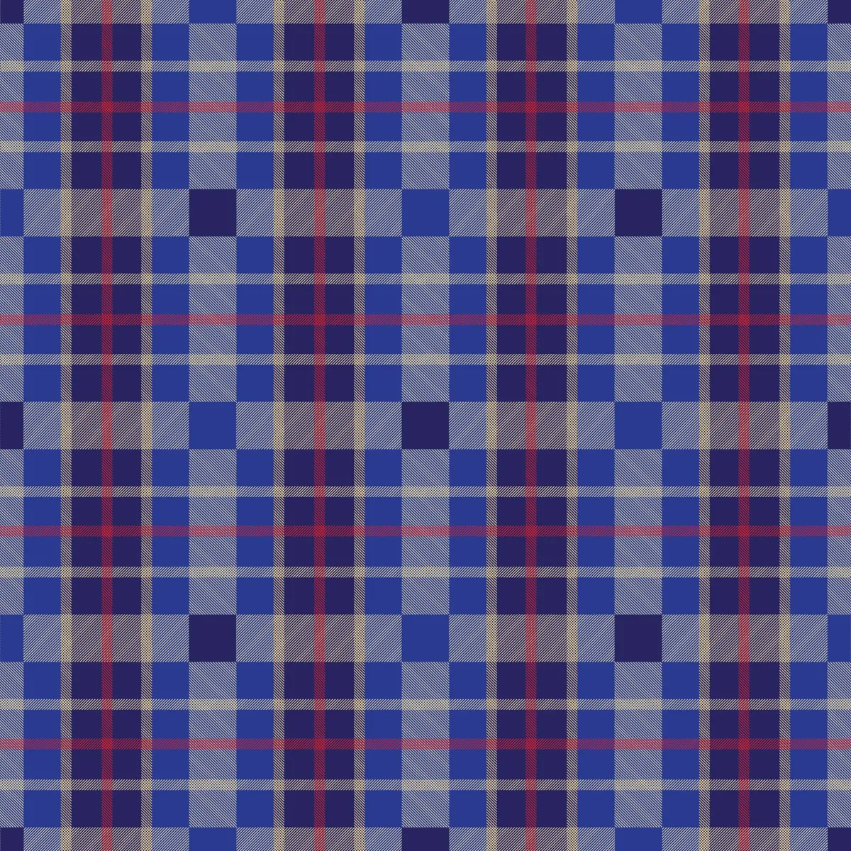 Blue Buffalo Plaid Seamless Pattern