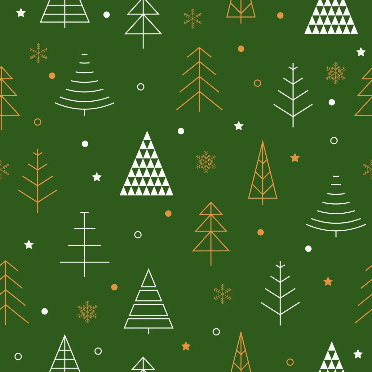Green Winter Christmas Seamless Pattern
