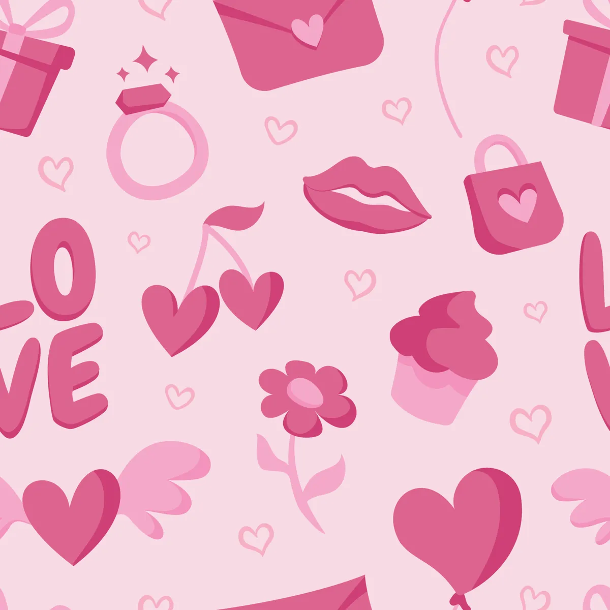 Valentine's Day Seamless Pattern Background