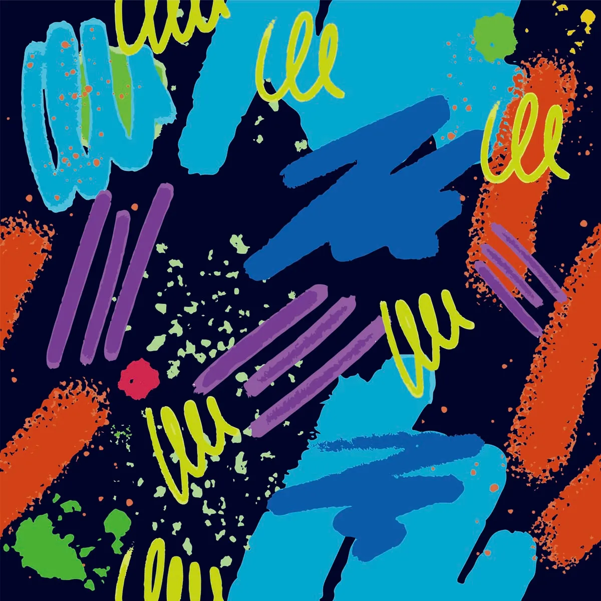 Hand Draw Brush Stroke Abstract Seamless Pattern