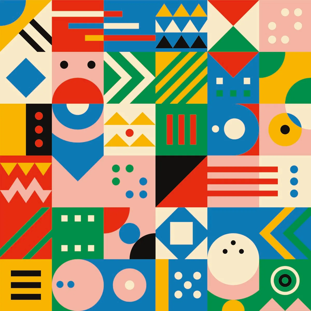 Geometric Modern Art Seamless Pattern Flat Design
