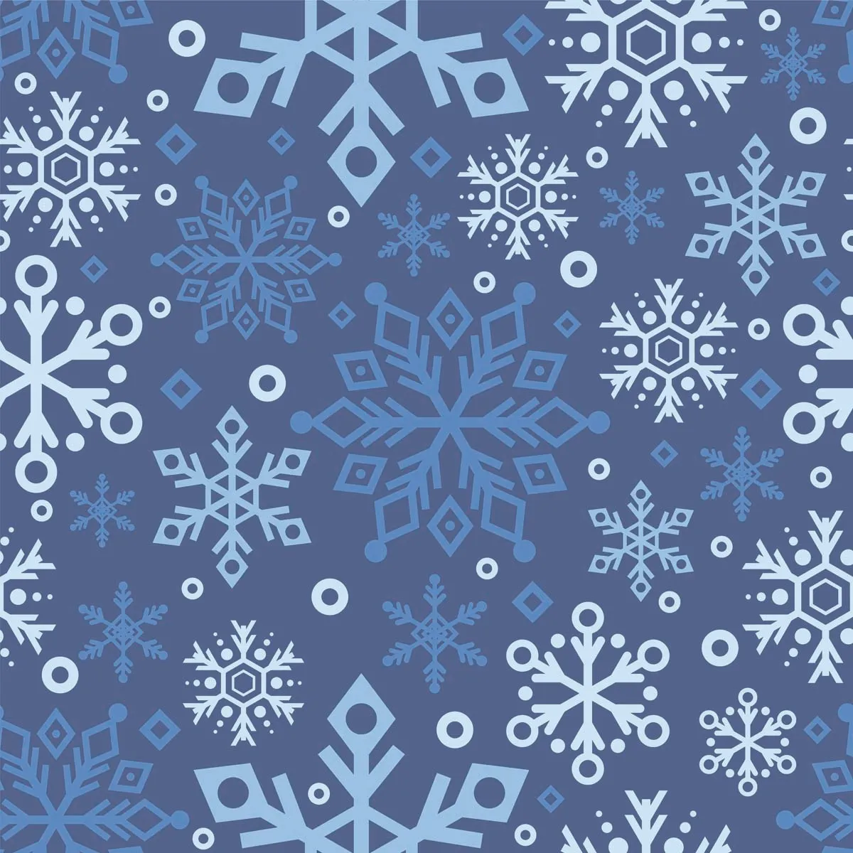 Snowflakes Seamless Pattern Flat Color Background