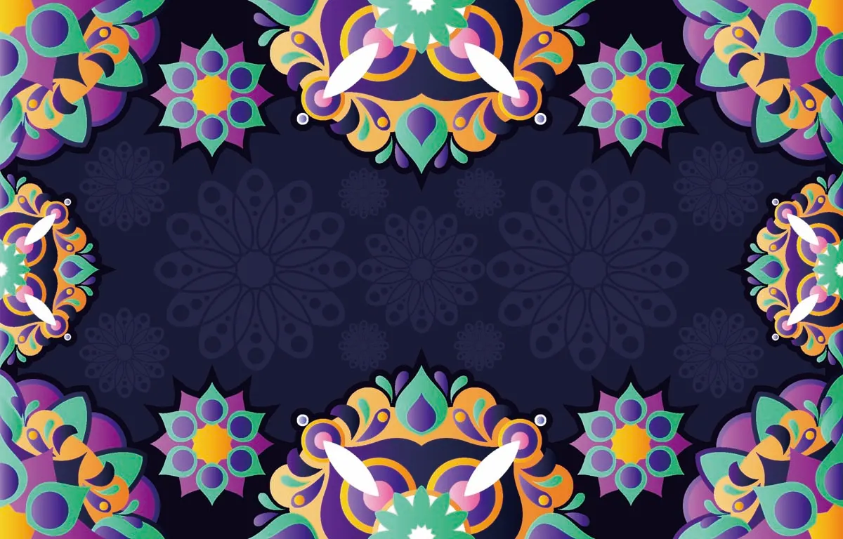 Colorful Rangoli and Mandala Pattern Background